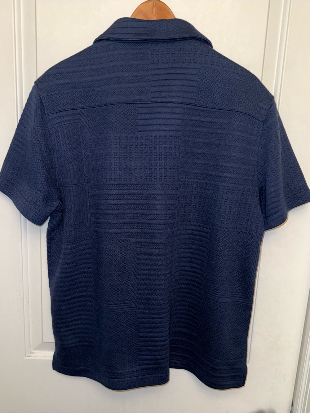 NWT Scotch & Soda Jacquard Knit Camp Shirt in “Sky Captain” Blue - Picture 4 of 8